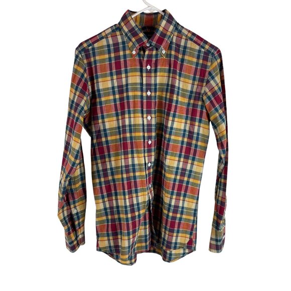 Spier & Mackay Slim Plaid Button Shirt Mens 14.5 Medium Cotton Pocket - Picture 2 of 8